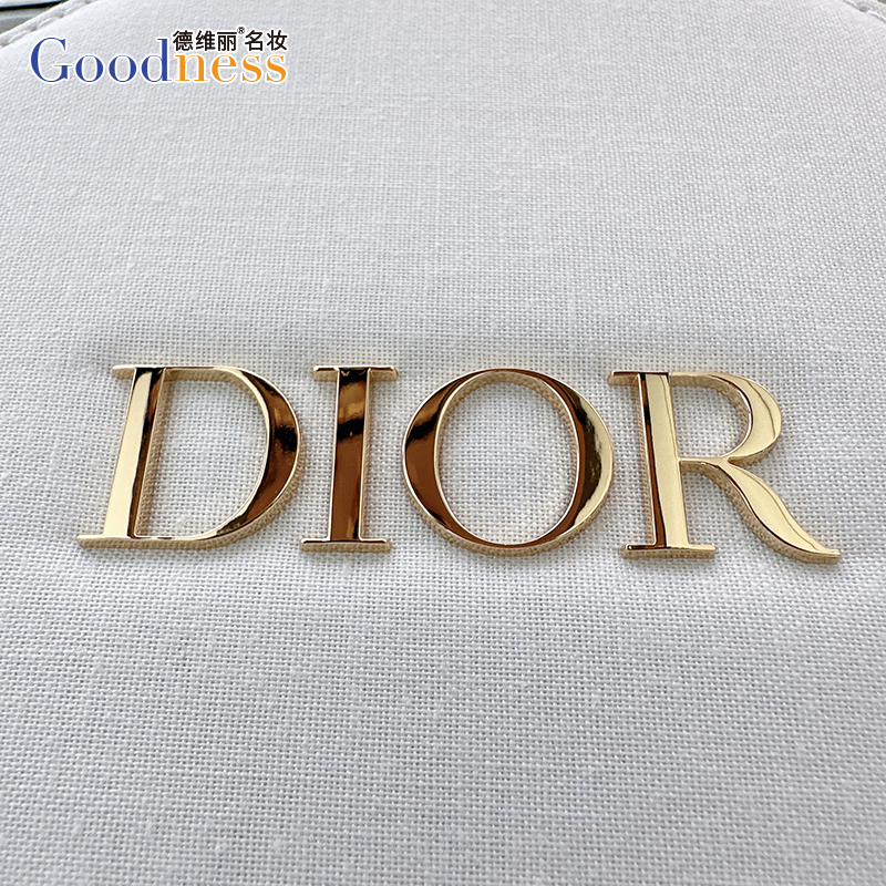 العداد المحلي Dior Dior Dior Golden LOGO Cake حقيبة مستحضرات التجميل حقيبة مرآة بسيطة بيضاء