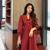 Красное весеннее вечернее платье, сексуальная ретро элитная юбка, коллекция 2022, французский ретро стиль