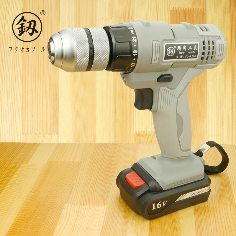 Fukuoka-Card Home Electric drill Electric drill Industrial grade 16V Lithium battery electric drill rechargeable electric screw driver