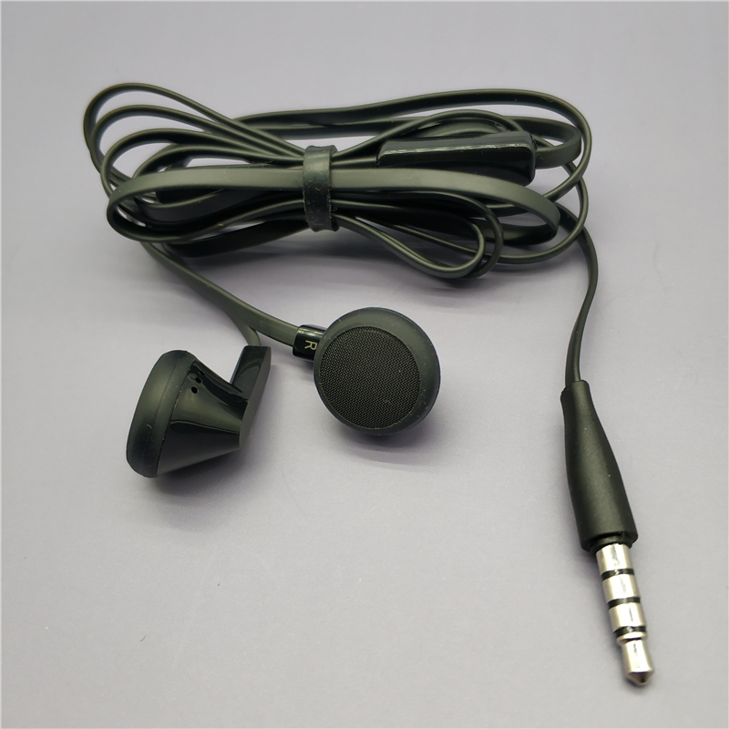 Once the King of Good plug American voice wire control flat wire ear plug type with wheat talk black big earphones