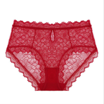 This years retro sexy lace stitching hollow light and thin breathable bag hip ultra-thin elastic waist waist underwear women