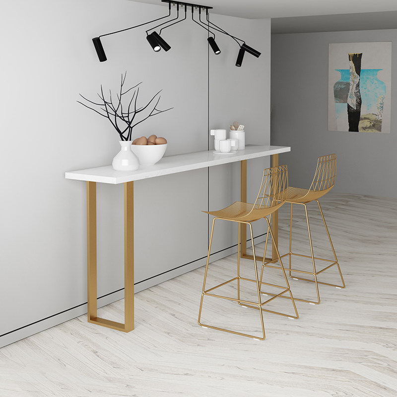 Nordic slate bar table high stool chair simple home bar table and chair wrought iron bar chair marble table stool