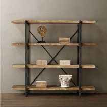American shelf solid wood bookshelves Show shelves Shelf Separator Shelf Multilayer Kitchenette Floor Shelf Iron Shelf