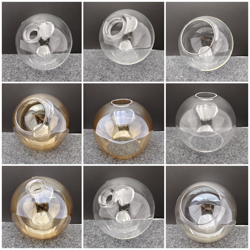 G9 Glass Lampshade Accessories Collection Various Chandeliers DIY Transparent Brown E27 Round Ball Glass Lampshade Lighting Fixture Housing