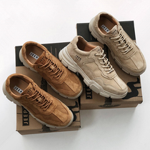 High quality jian lou hard goods autumn mens leather low-top casual shoes mens shoes wild retro sneakers