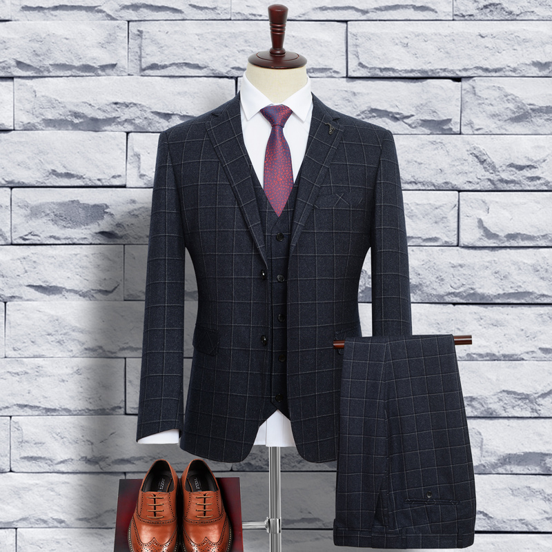 2019 Fat Suit nam Suit Groom Wedding Suit Suit nam Match Với Fat cộng với kích thước Suit nam