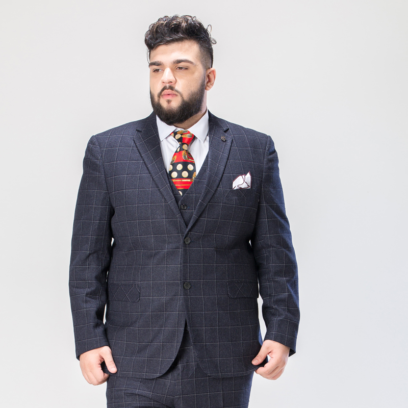 2019 Fat Suit nam Suit Groom Wedding Suit Suit nam Match Với Fat cộng với kích thước Suit nam