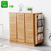 Simple and economical space-saving household assembly multi-layer solid wood shoe rack simple modern door Hall Cabinet
