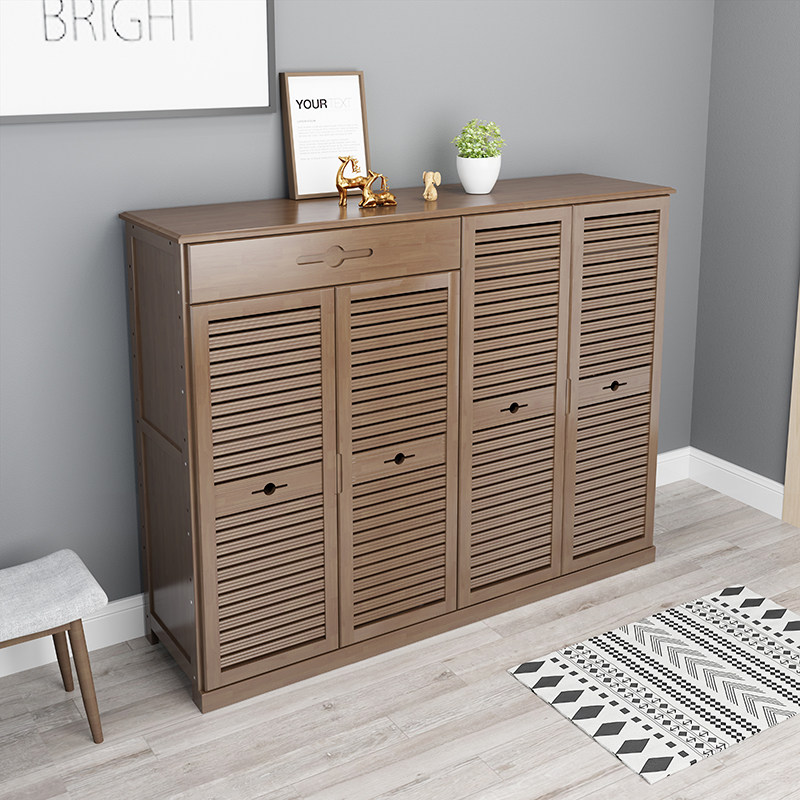 Nanzhu Simple Shoe Cabinet Home Doorway Containing Shoe Rack Sub Multilayer Economy Type Large Capacity Venetian Solid Wood Shelve