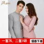 Top đồ lót dưa đôi quần áo mùa thu quần dài cotton đơn giản cao cổ áo lót nhiệt nam và nữ mùa thu và áo mùa đông đồ ngủ đẹp