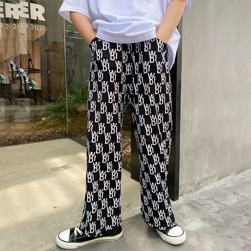 Girls mosquito pants thin chiffon pants children's wide leg pants Korean version of the big boy loose straight casual pants tide