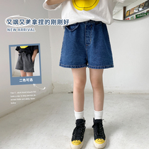 Girls denim shorts Women summer leisure 2021 new five-point pants high waist children Foreign style Joker pants thin