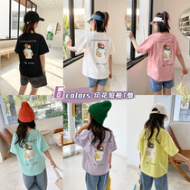Girls short sleeve T-shirt 2021 New Korean version of cotton top child loose half sleeve summer