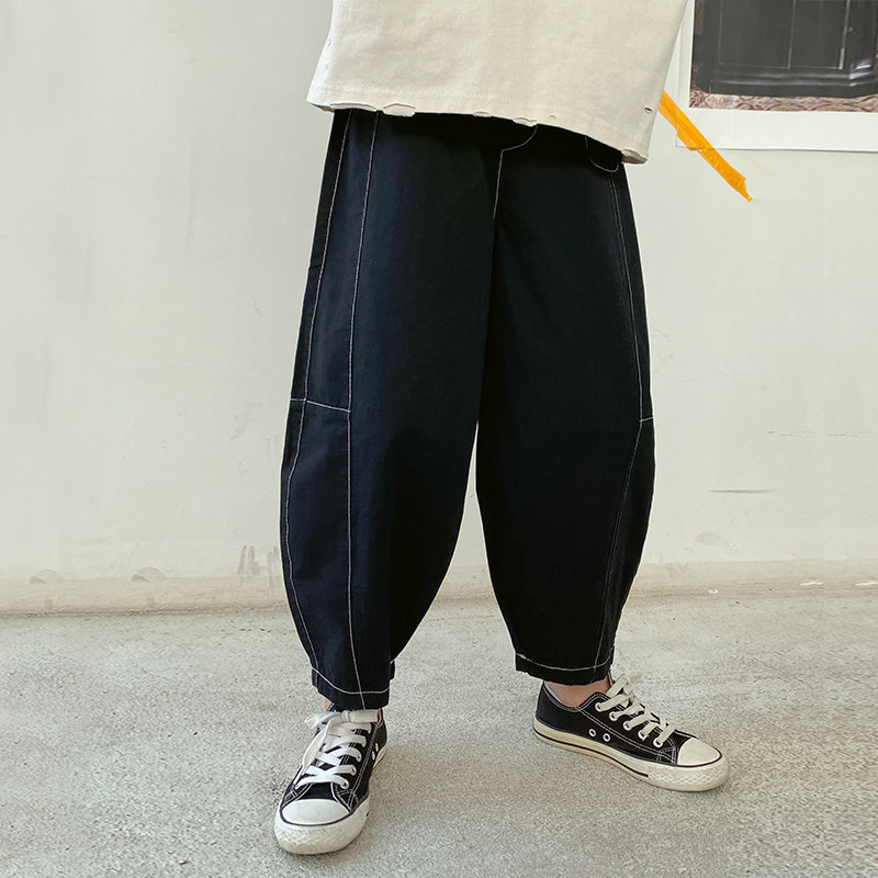 Female Great Boy Casual Light Cage Pants 2021 New Spring Autumn Money Bucket Pants Designer Section Children Girl Foreign Pants Long Pants