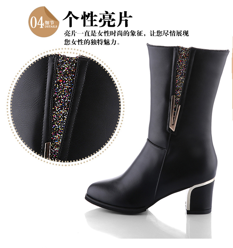 Bốt mới mùa thu đông 2017 ở châu Âu và Hoa Kỳ dày với giày nữ boot cao cổ nữ zara