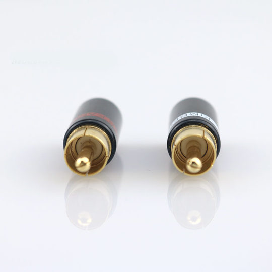 Venta caliente American Jinbao puro cobre plateado RCA cabeza de loto AV audio cabeza línea de señal RCA enchufe