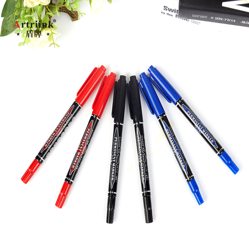Oily note pen double head fine red blue black not falling color colored additive ink seductive pen wholesale oily