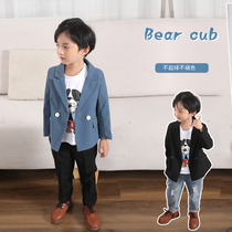 Boy blazer black one-piece coat Korean version of handsome mens birthday dress childrens casual suit