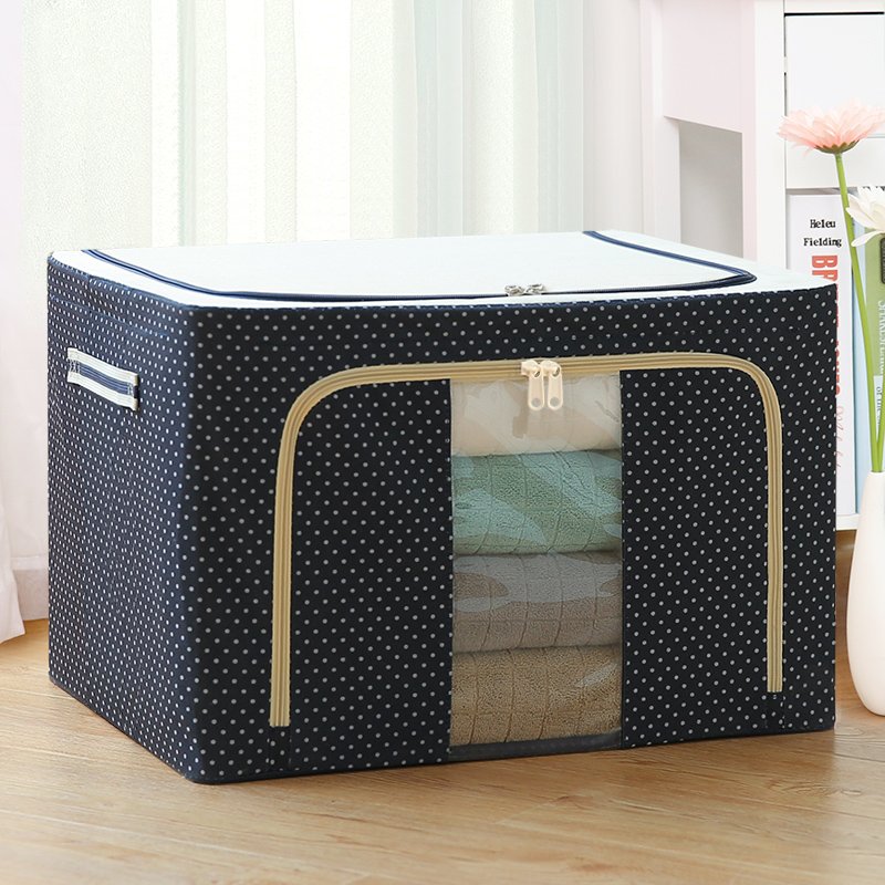 22 liters large window storage box Oxford cloth finishing box Steel frame Baina box Clothes clothing food box transparent box
