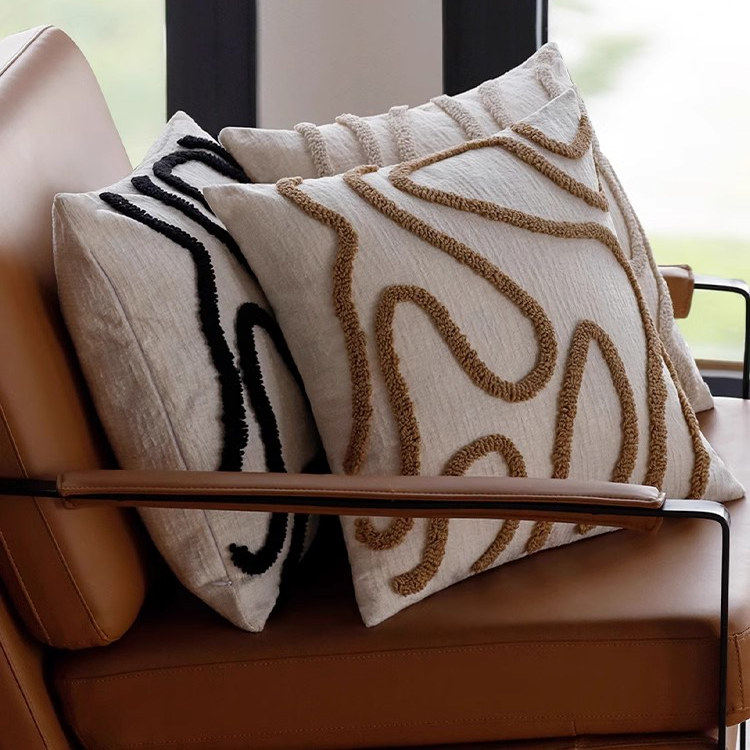 Nordic light brown home fabric simple modern pillow