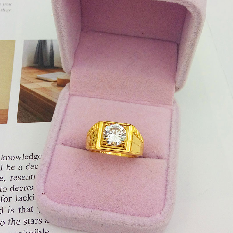 Nhẫn vàng nam Việt Nam mới có thể điều chỉnh mô phỏng đồng vàng mạ vàng với vòng ruby ​​phai dài mẫu nhẫn nữ đẹp 2021