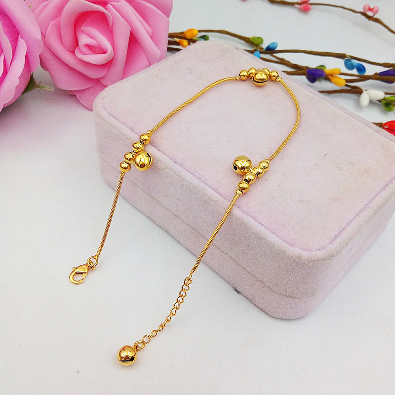 New Shajin Anklet Women Sexy Joker Eurocoin Trang sức 24k Đồng mạ vàng Giả vàng Chuyển tiền Coin Belllet lắc chân nữ phong thủy