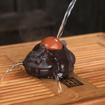 Yayi Purple sand tea pet Pixiu Lucky Golden Toad boutique tea ceremony accessories Creative small ornaments Spray water artificial tea pet