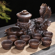 Semi-automatic Kung Fu tea set Special creative ceramics Office home Purple sand living room lazy tea pot