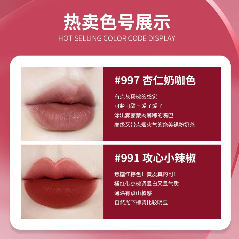 Помада MAC lip glaze, помадаsoft matte, светлая матовая помада Bomb 997 956 996 952 973 991 подлинная
