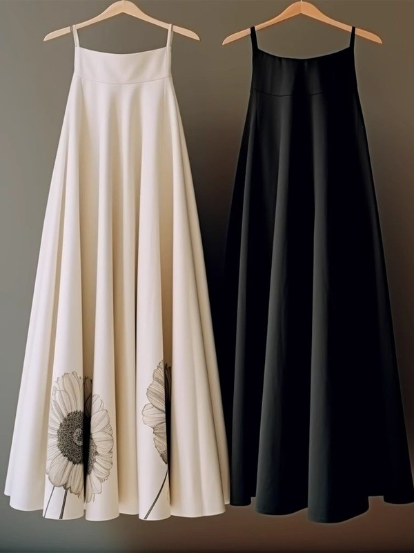 Plus-Size Design New Chinese-Style Ink Print Skirt for Spring and Summer, for Women with a Fuller Figure, Tall Women's Long A-Line Skirt 150kg Plus-Size Design New Chinese-Style Ink Print Skirt for Spring and Summer, for Women with a Fuller Figure, Tall Women's Long A-Line Skirt 150kg