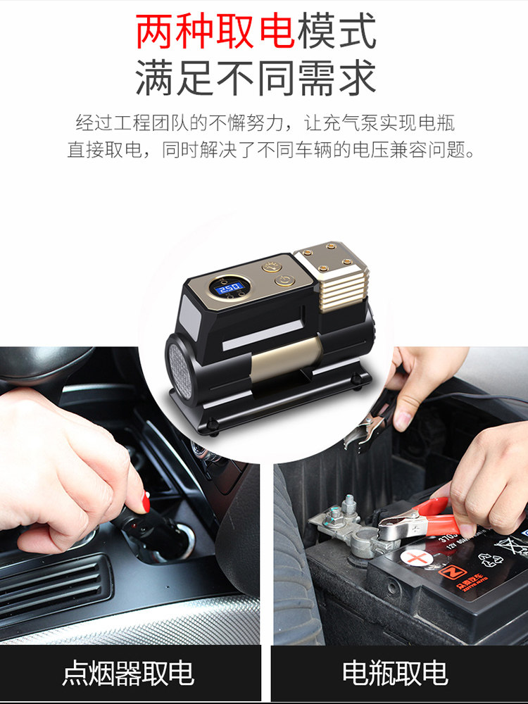 Yulite 30-Cylinder Car-Mounted Air Pump for Suv, Sedan, Mpv, Dual-Cylinder High-Pressure Electric Car Tire Inflator