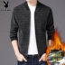 Playboy Đan cardigan Áo khoác nam sang trọng Mùa thu đông Thanh niên Hàn Quốc Áo len dày Áo nỉ nam Ấm áp Cardigan