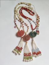 Sour Plum Soup｜Natural She Tai Cui Long Necklace Ancient Style Hanfu Cheongsam New Chinese Style National Style Retro Sweater Chain