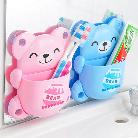 Cartoon bathroom toothbrush rack strong suction cup suction wall seamless tile toothbrush rack toothpaste rack children's rack wash