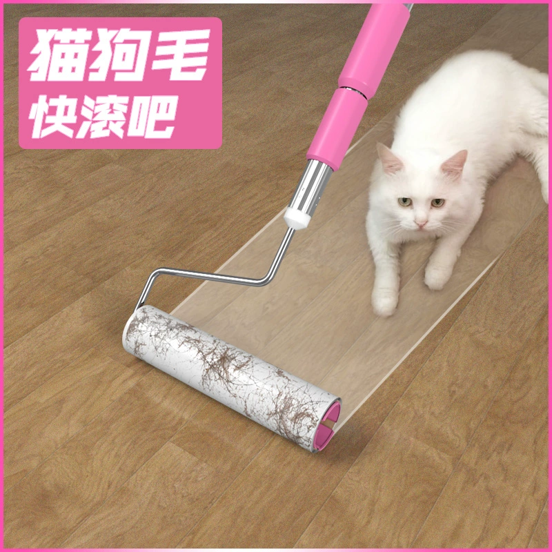 Douyin vật nuôi dính lông chó và mèo loại bỏ bàn chải có thể xé giấy làm sạch cảm thấy dính con lăn dính lưới màu đỏ - Cat / Dog Beauty & Cleaning Supplies