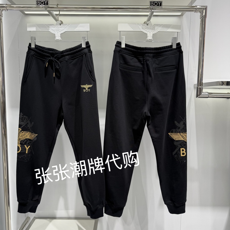 Boy London25 Autumn and Winter Eagle Gold-Stamped Casual Jogger Pants B254N1507502 Unisex Original 899