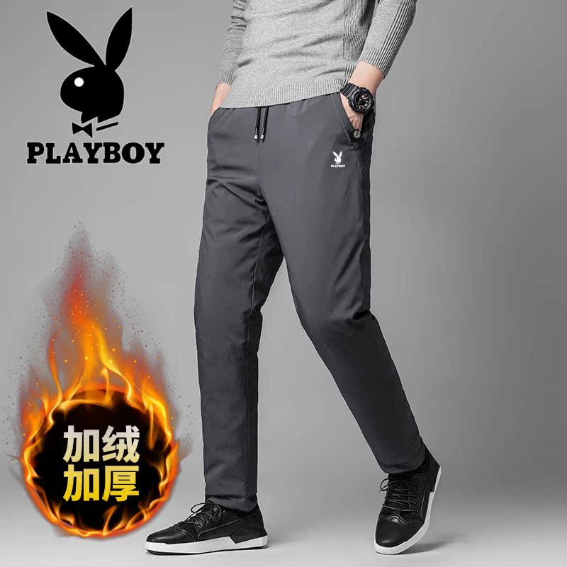 Playboy casual men's pants outerwear 2020 new warm winter outdoor fashion thickened large size duck down