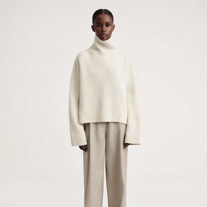 Correct Version Tot Wool Thick Turtleneck Sweater for Women, Loose and Lazy Style, Solid Color, Niche Knit Sweater, Winter Style Correct Version Tot Wool Thick Turtleneck Sweater for Women, Loose and Lazy Style, Solid Color, Niche Knit Sweater, Winter Style