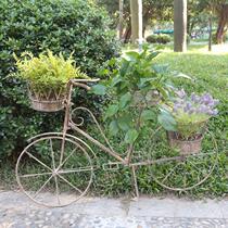 American country vintage old bicycle flower stand Float decoration Villa bar window Photo studio photo props
