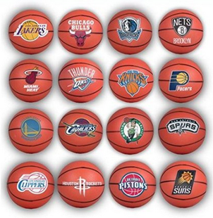 US NBA 30 teams mini basketball plastic ball LOGO 2-inch plastic basketball