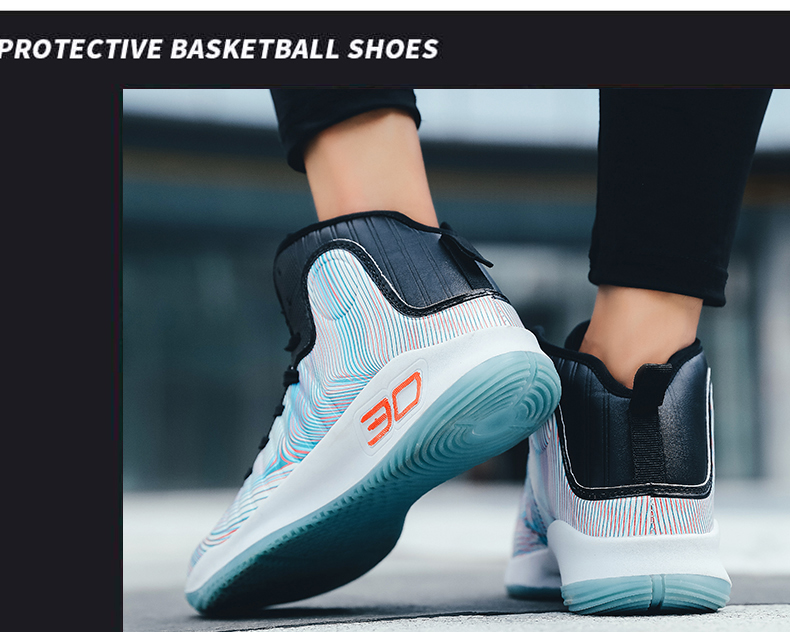 Giày thoáng khí mới shoes giày bóng rổ cho nam giày cao cổ chống trượt chống trượt giày thể thao cho học sinh - Giày bóng rổ giày thể thao đen