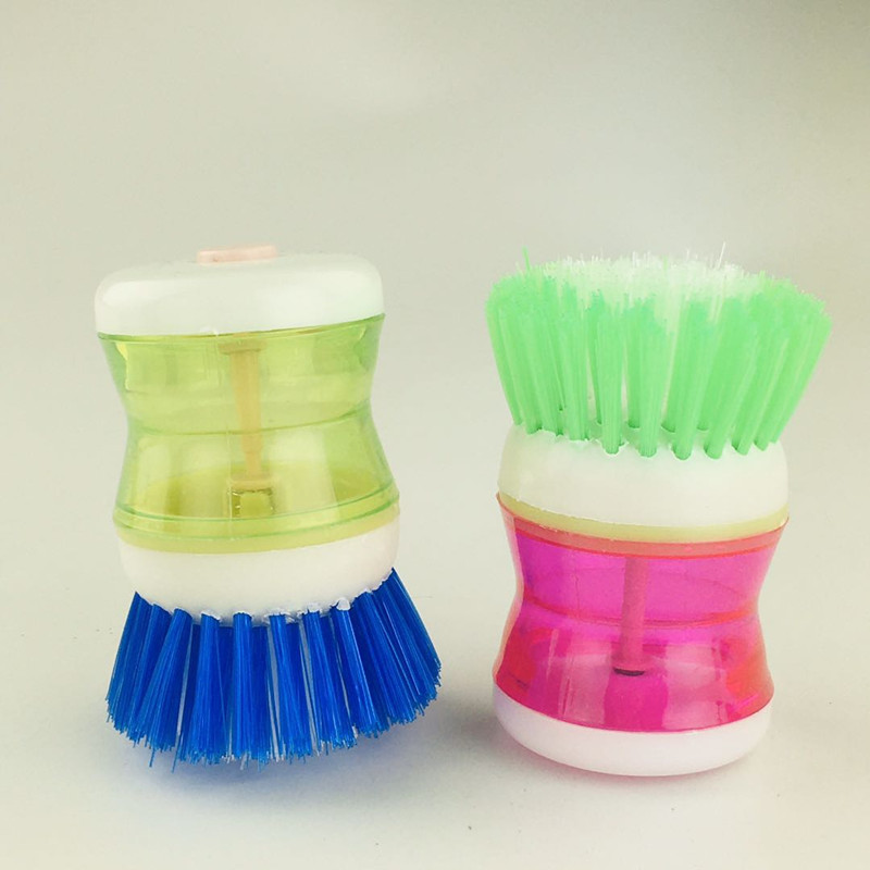 Yoyo Plus Hard Pressed Liquid Wash Pan Brush Kitchen Cleaning Brush Son Creativity Automatic Dosing Wash Cup Dishwashing Brush Pan Brush