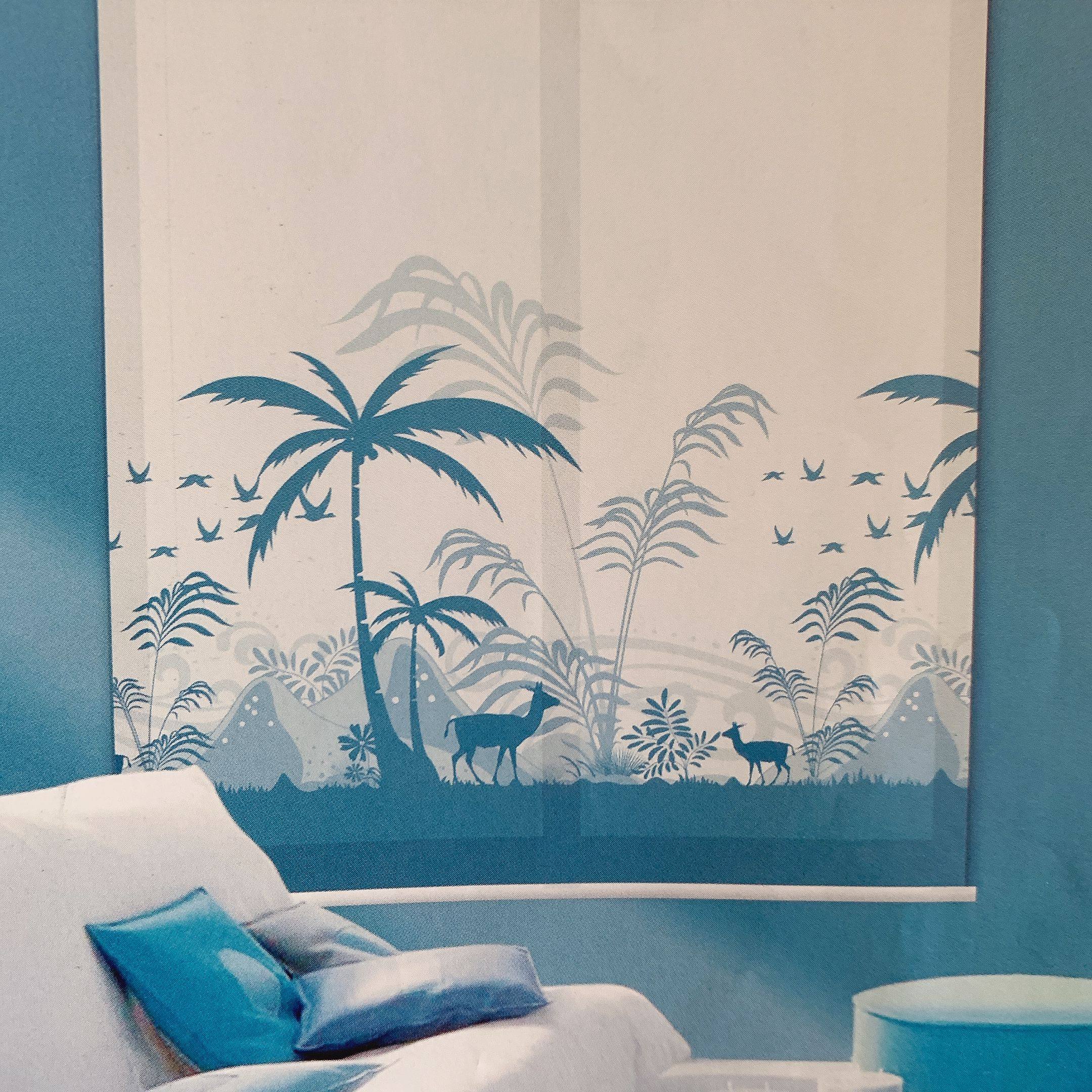 Customized minimal modern punch-free printing drawing shade curtain roll curtain hand lift and drop kitchen toilet waterproof