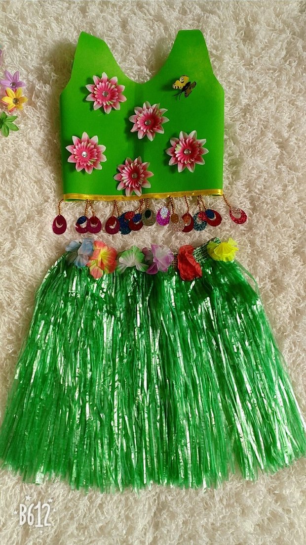 Handmade nhảy hula trẻ em thiết lập trang phục khiêu vũ lễ hội mẫu giáo mẫu giáo sinh thái chạy bộ quần áo quần áo bé gái múa ba lê
