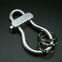 Luban buckle stainless steel keychain Hand polished 5mm thick gourd type keychain vintage car keychain