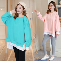 Korean version of pregnant women Spring and Autumn clothing set fashion 2022 New Tide mother long sleeve jacket loose pregnant women T-shirt two-piece set