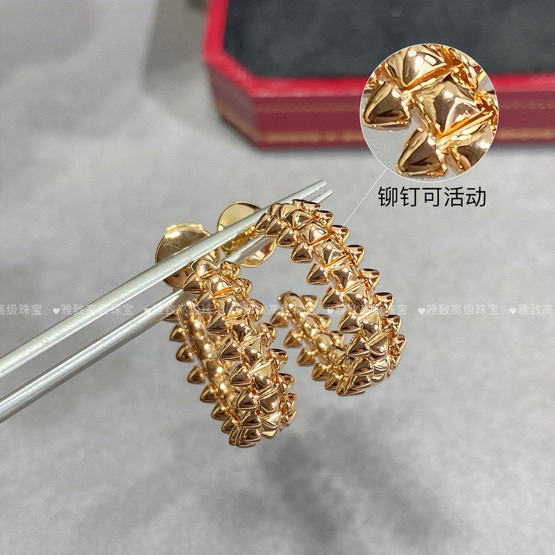 Small Rotatable Punk Rivet Earrings 18K Rose Gold European and American Cool Style Mini Bullet Stud Earrings Hoop Earrings