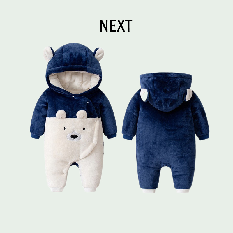 British NEXT Autumn and Winter Baby Hardwear Baby's clothing 100 days old double-deck hat full moon baby crawling bear shape
