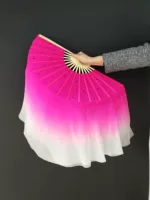 Настоящая шелковая вентиляторная кость 36 коктейль головы 35 (правая рука) Розовая красная краситель