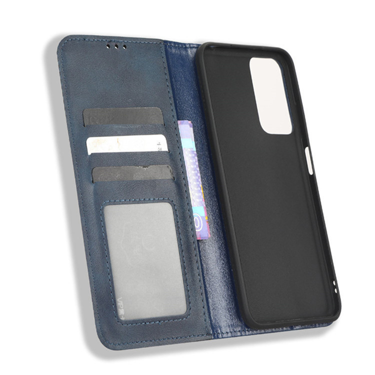 Wallets Folio Flip Crazy Horse Synthetic Leather Card Holder Folding Stand Note 12, Note 12 Pro, Note 12 Pro+ Phone Case